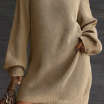 Nadorine Women's Casual Bowknot Design Knit Sweater Dress