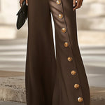 Vintage Button Accent Flare Pants