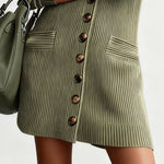 Vintage Textured Ribbed Knit Dress