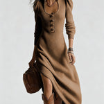 Nadorine Women's Boho Asymmetric Cut Ribbed Knit Dress