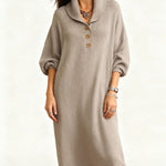 Nadorine Women's Casual Relaxed Drape Knit Midi Dress