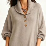 Nadorine Women's Casual Relaxed Drape Knit Midi Dress