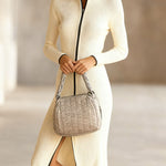 Modern Ribbed Textured Front Zip Dress