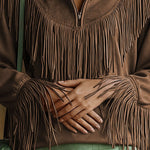 Vintage Fringe Suede Pullover Top