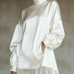 Glamorous Satin Fringe Mini Dress