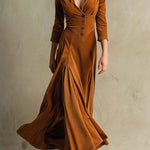 Retro Velvet High Waist Maxi Dress
