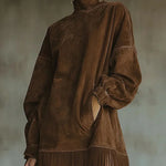Vintage Suede Fringe Mini Dress