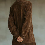 Vintage Suede Fringe Mini Dress