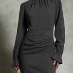 Nadorine Elegant Formal Bodycon Midi Dresses for Women Casual Elegant Summer 2026 Work Brunch