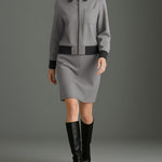 Nadorine Women's Chic Faux Suede Jacket and Mini Skirt Set