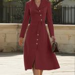 Nadorine Women's Chic French Style A-Line Midi Dress