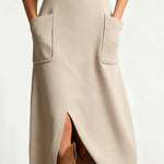 Practical Pockets Square Neck Midi Dress