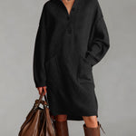 Everyday Turtleneck Textured Pocket Dress