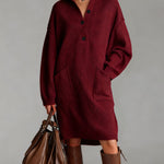Everyday Turtleneck Textured Pocket Dress