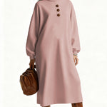 Fashionable Casual Turtleneck Midi Dress