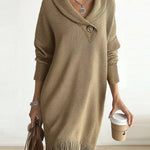 Versatile Fringe Hem Midi Dress