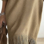 Versatile Fringe Hem Midi Dress