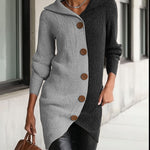 Urban Asymmetric Contrast Color Knit Dress