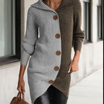 Urban Asymmetric Contrast Color Knit Dress