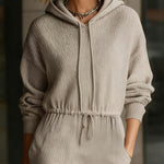 Nadorine Women's Casual Sporty Hooded Midi Dress