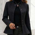 Nadorine Business Casual Double Breasted Suede Blazer
