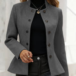 Nadorine Business Casual Double Breasted Suede Blazer