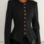 Nadorine Comfort Durable Cinched Waist Tweed Coat