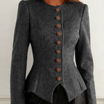 Nadorine Comfort Durable Cinched Waist Tweed Coat