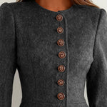 Nadorine Comfort Durable Cinched Waist Tweed Coat
