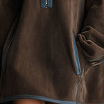 Relaxed Contrast Suede Mini Dress