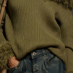 Fashion Fluffy Fuzzy Collar Sweater