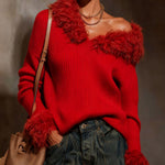 Fashion Fluffy Fuzzy Collar Sweater