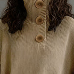 Nadorine Casual Ribbed Knit Turtleneck Sweater
