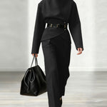 Elegant Business Casual Tweed Matching Set