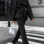 Trendy Tweed A-Line Coat Pants Matching Set