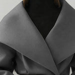 Elegant Oversized Collar Belted Coat