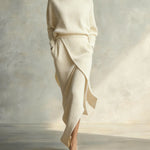 Elegant Turtleneck Sweater Knit Skirt Set