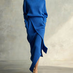 Elegant Turtleneck Sweater Knit Skirt Set