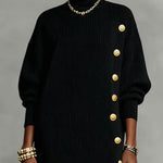 Loose Fit Split Design Knitwear Midi Dress