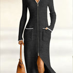 Fall Winter Essential Zip Knit Dress