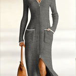 Fall Winter Essential Zip Knit Dress