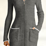 Fall Winter Essential Zip Knit Dress