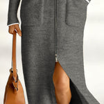 Fall Winter Essential Zip Knit Dress
