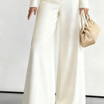 Trendy Cropped Top and Wide Leg Pants Set