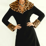 Trendy Leopard Splice Knit Dress