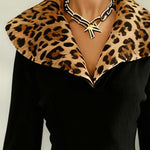 Trendy Leopard Splice Knit Dress