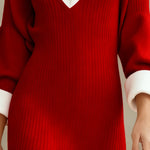 Modern Contrast Knitted Mini Dress