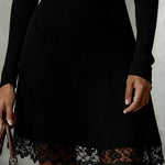 Elegant Off-Shoulder Lace Trim Dress
