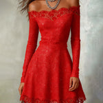 Sparkly Off-Shoulder Lace Dress