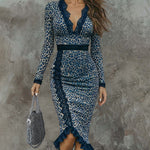 Sexy Lace Detail Leopard Print Dress